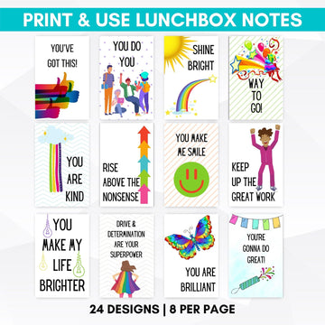 growth mindset lunchbox notes for kids